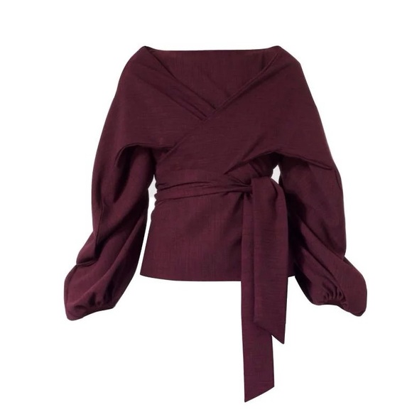 The Riley Plum Wrap top by Meem - such a unique and beautiful and flattering top - Picture 1 of 6